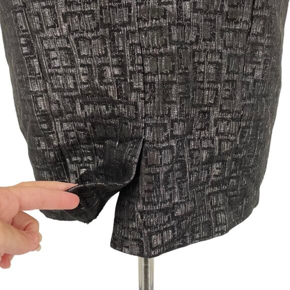 ARROGANT CAT NWT Dark Grey Metallic Multi Layered Jacquard Pencil Dress Size XS - Picture 7 of 11